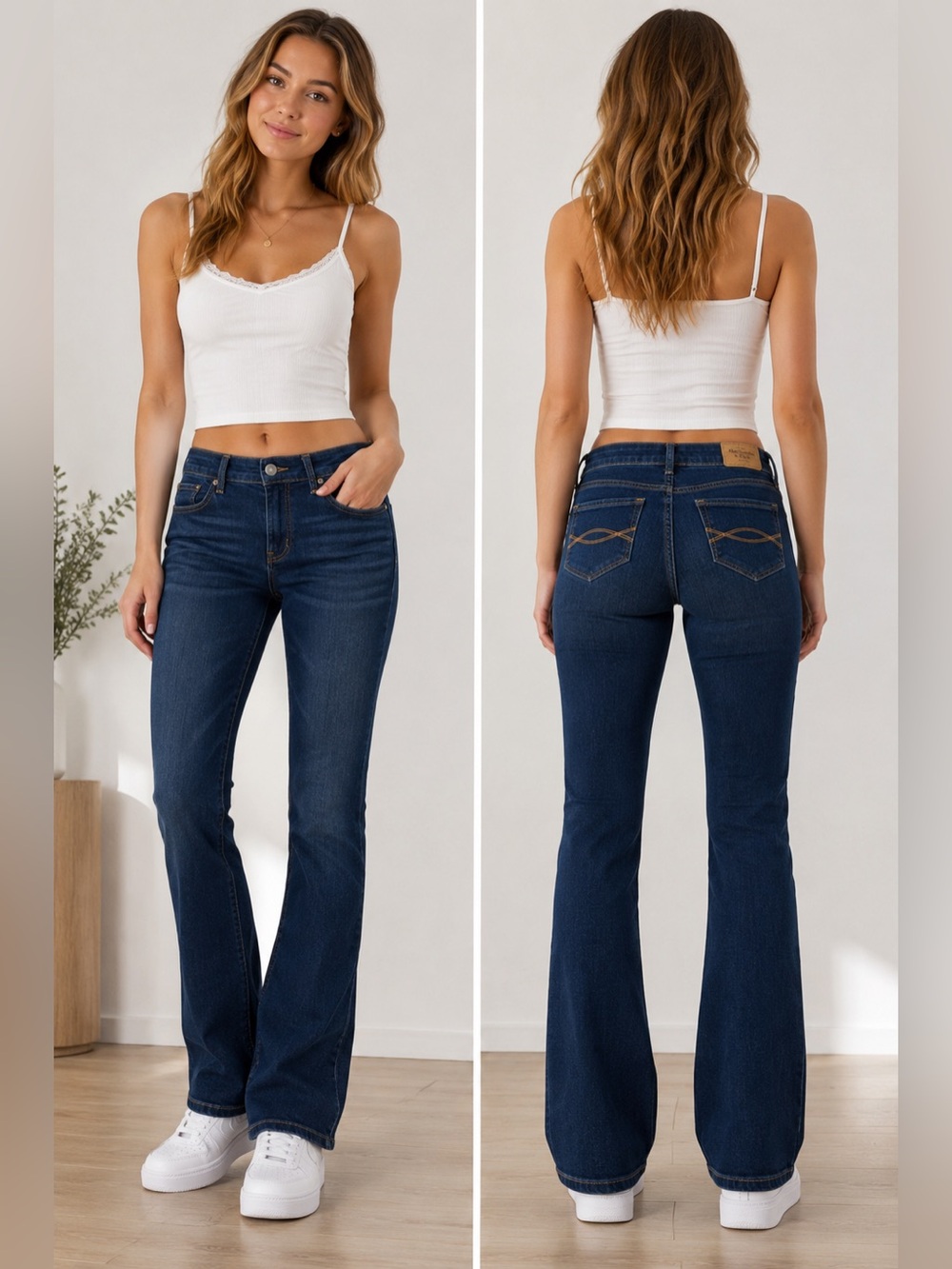 Abercrombie & Fitch Y2K Bootcut Flare Jeans Dark Wash W25 L33 0R